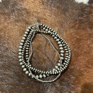 Elegant Silver Beaded Necklace